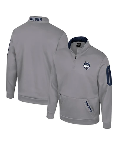 Colosseum Men's Gray UConn Huskies Mainframe Quarter-Zip Fleece Jacket