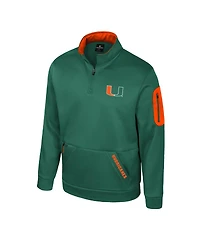 Colosseum Men's Green Miami Hurricanes Mainframe Quarter-Zip Fleece Jacket