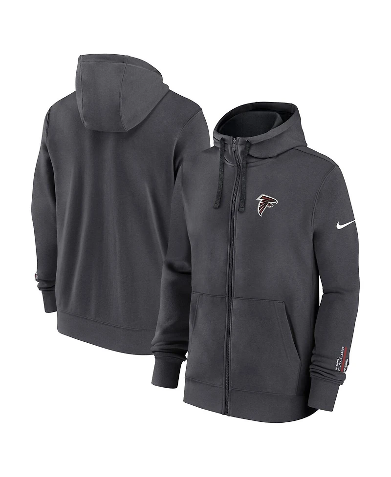 Nike Men's Anthracite Atlanta Falcons Primetime Club Full-Zip Hoodie