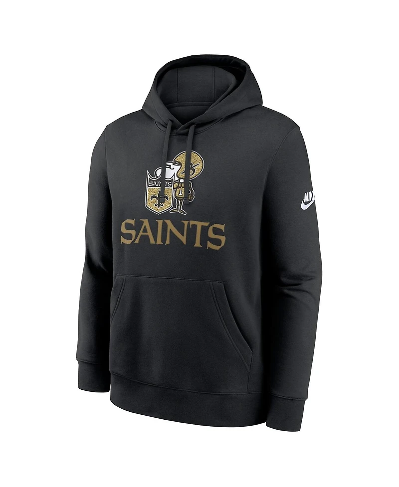 Nike Men's Black New Orleans Saints Best Season Rewind Club Pullover Hoodie