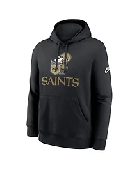 Nike Men's Black New Orleans Saints Best Season Rewind Club Pullover Hoodie