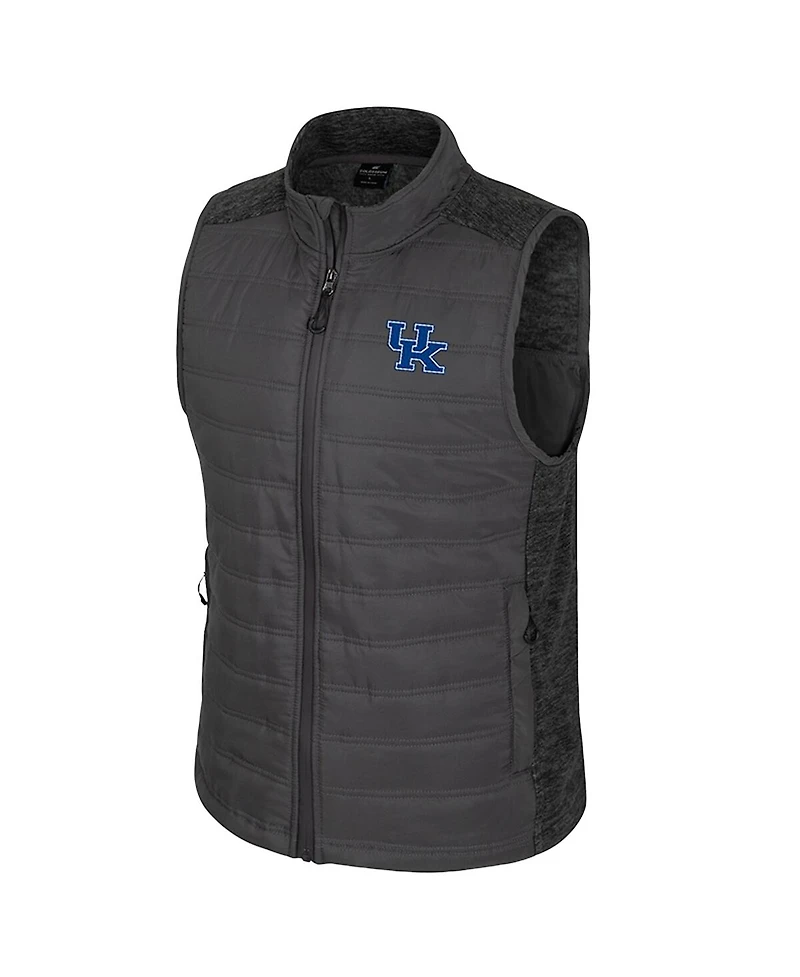 Colosseum Men's Charcoal Kentucky Wildcats Nightman Full-Zip Puffer Vest