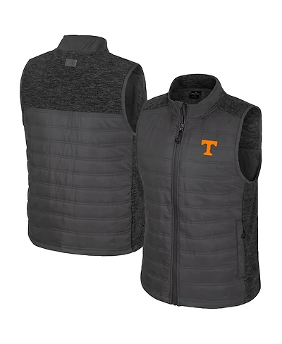 Colosseum Men's Charcoal Tennessee Volunteers Nightman Full-Zip Puffer Vest