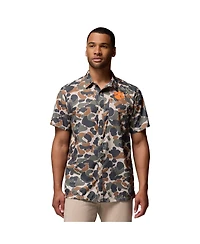 Columbia Men's Camo Clemson Tigers Super Slack Tide Omni-Wick Button-Up Shirt