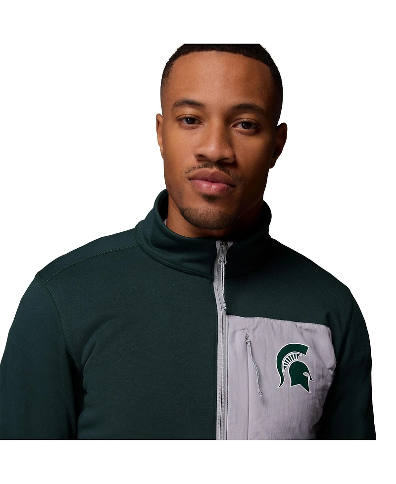 Columbia Men's Green/Gray Michigan State Spartans Hike Omni-Wick Half-Zip Pullover Sweatshirt