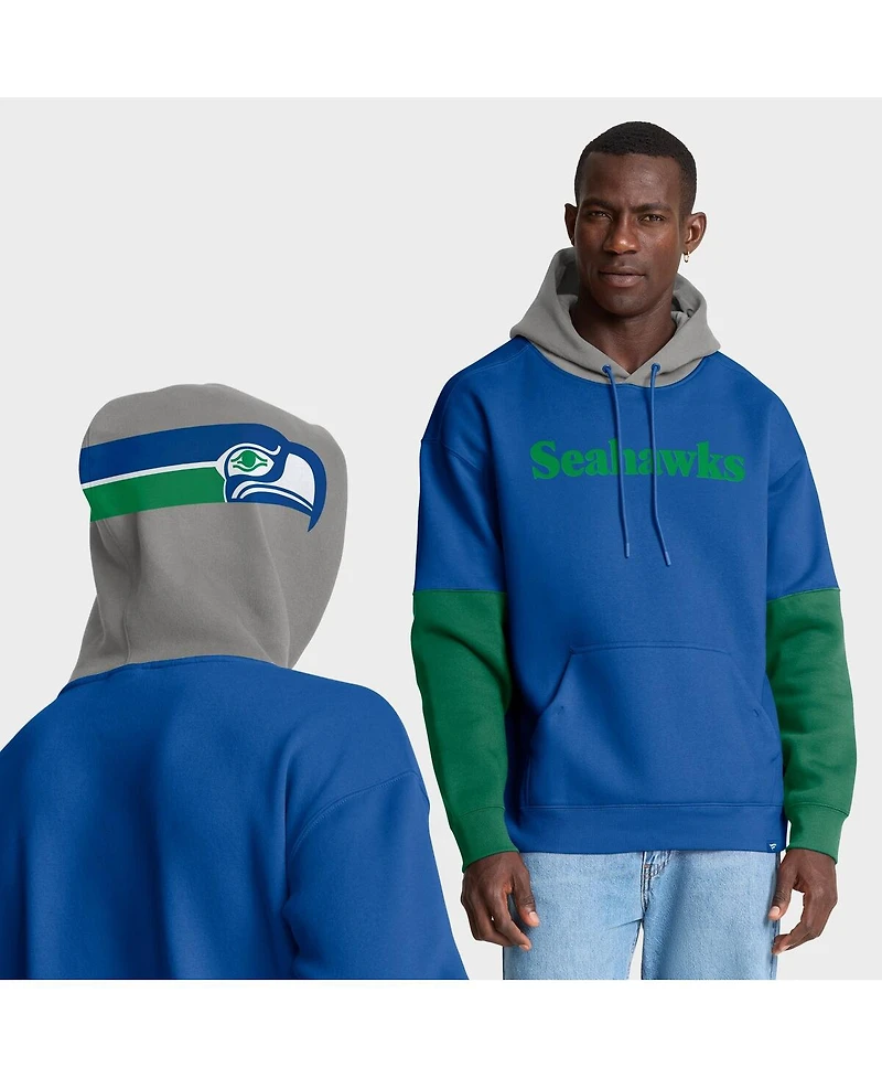 Fanatics Men's Royal Seattle Seahawks Helmet Retro Pullover Hoodie