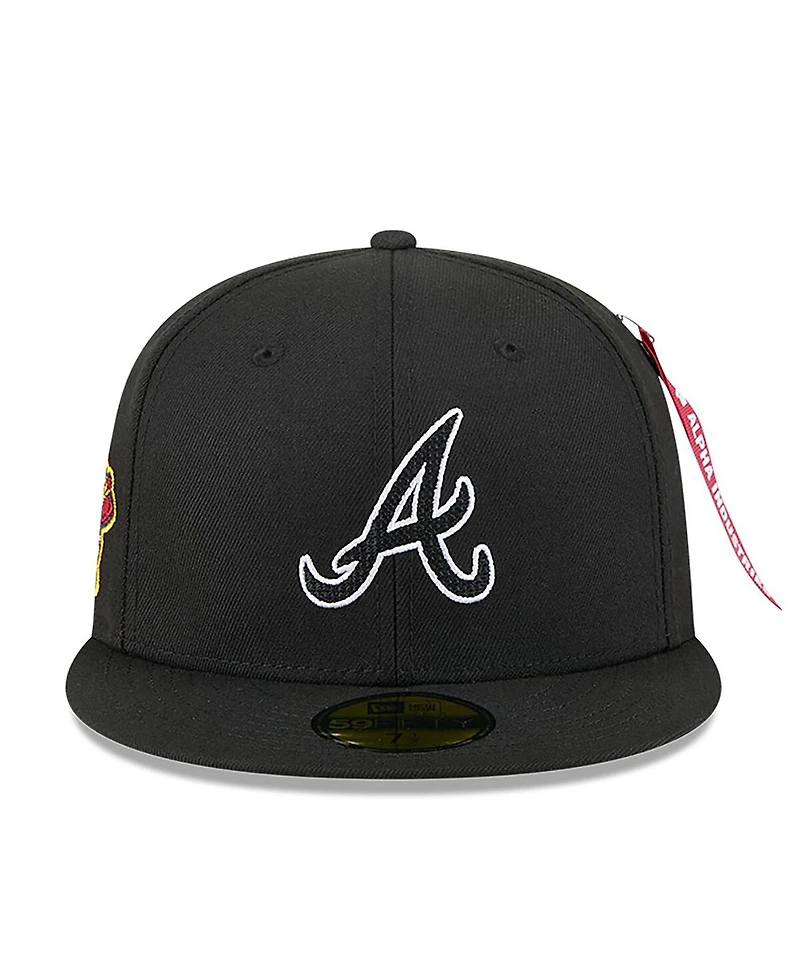 New Era x Alpha Industries Men's Black Atlanta Braves 59FIFTY Fitted Hat