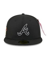 New Era x Alpha Industries Men's Black Atlanta Braves 59FIFTY Fitted Hat