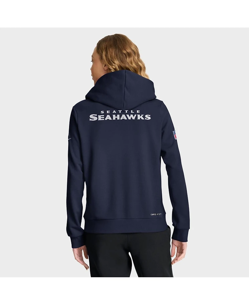 Nike Women's College Navy Seattle Seahawks Sideline Standard Issue Initial Home Dri-fit Hoodie