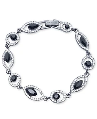 Givenchy Rhodium Glass Stone Silver-Tone Flex Bracelet