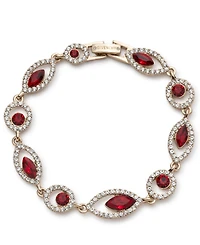 Givenchy Rhodium Glass Stone Silver-Tone Flex Bracelet