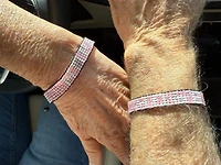 Breast Cancer Awareness Handmade Beaded Bracelet – Pink with White Hope