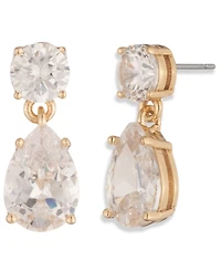 Givenchy Cubic Zirconia Gold-Tone Pear Double Drop Earrings