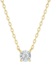 Macy's 2-Pc. Diamond Necklace Set (1/20 ct. t.w.) in 14K Yellow Gold Over Sterling Silver