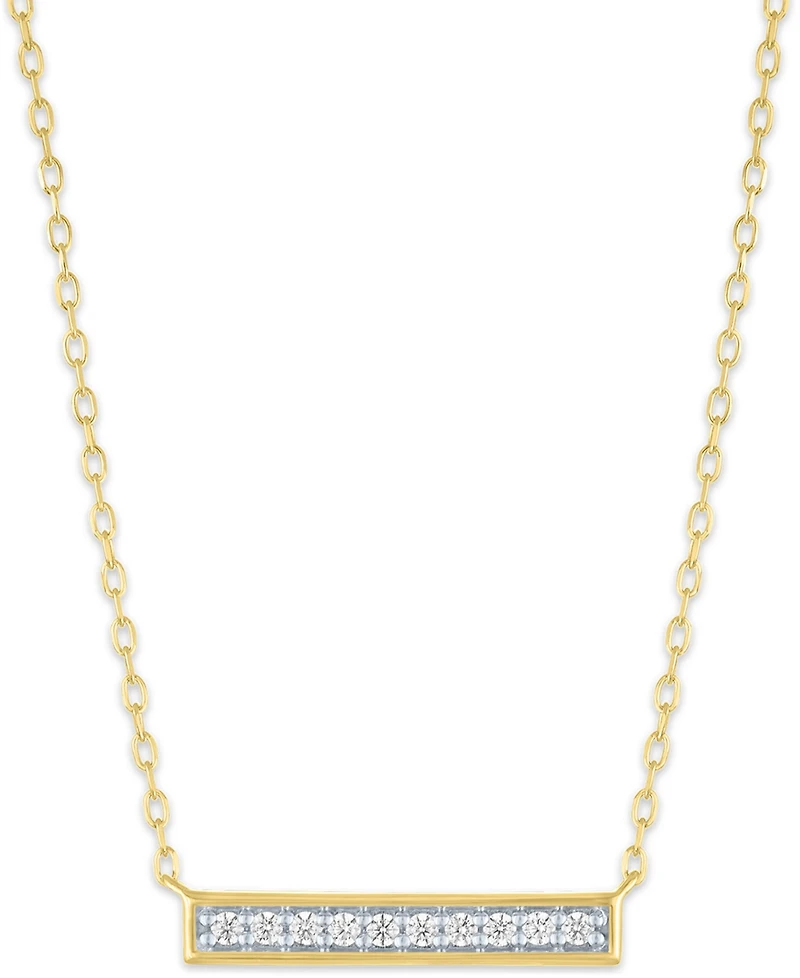 Macy's 2-Pc. Diamond Necklace Set (1/4 ct. t.w.) in 14K Yellow Gold Over Sterling Silver
