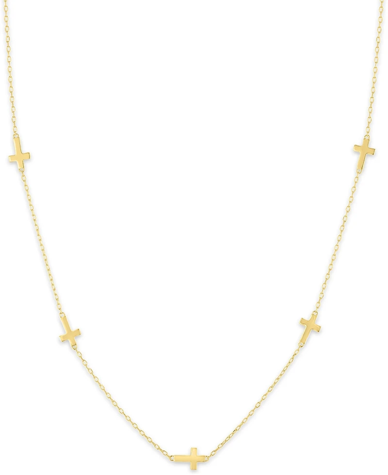 Macy's 2-Pc. Diamond Necklace Set (1/10 ct. t.w.) in 14K Yellow Gold Over Sterling Silver