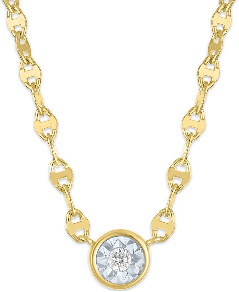 Macy's 2-Pc. Diamond Necklace Set (1/6 ct. t.w.) 14K Yellow Gold over Sterling Silver or