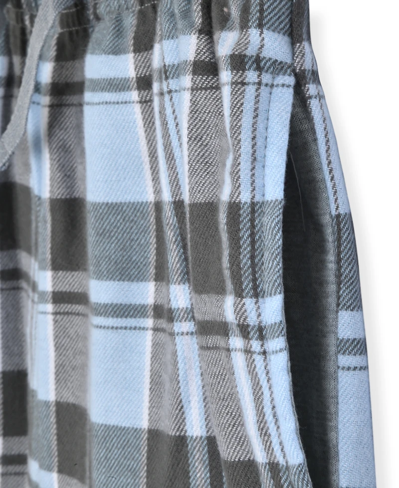 Max & Olivia Big Boy Pajama Set, With Plaid Pant and Solid Top