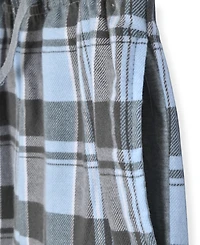Max & Olivia Big Boy Pajama Set, With Plaid Pant and Solid Top