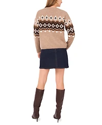 Vince Camuto Women's Fair Isle Crew Neck Sweater