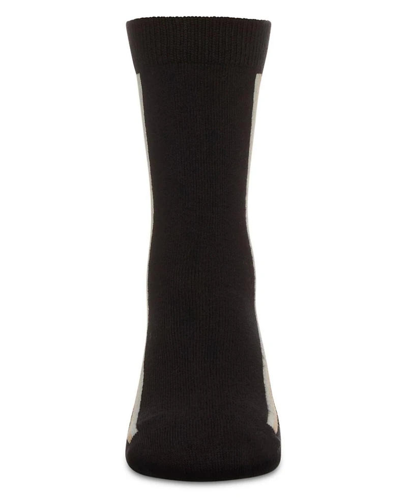 MeMoi Boys Dual-Stripe Cotton-Rich Fine-Gauge Crew Sock