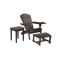 Jiallo Foldable Adirondack Chair With Cup Holder Bristro Set With Ottoman