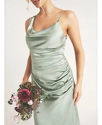 Six Stories Cowl Front Asymmetric Bridesmaid Dress