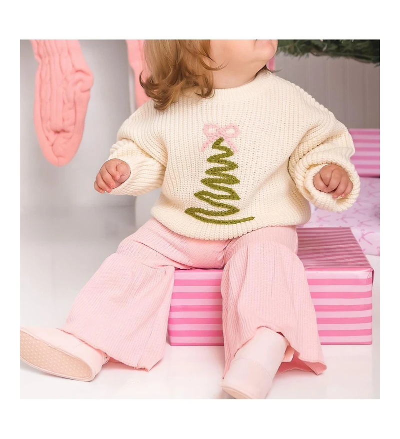 Sweet Wink Baby Girls Coquette Christmas Tree Knit Sweater