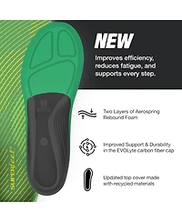 Superfeet Men's Run Support High Arch (V2) Insoles - Trim-to-Fit Carbon Fiber Orthotic Shoe Inserts for Running Shoes - 13.5-15 Men
