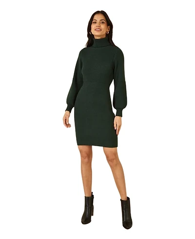 Yumi Women's Roll Neck Knitted Dress