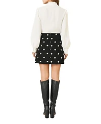 Yumi Women's Corduroy Daisy Mini Skirt