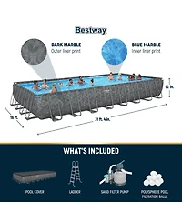 Bestway Apx 365 31'4" x 16' x 52" Rectangular Above Ground Swimming Pool Set
