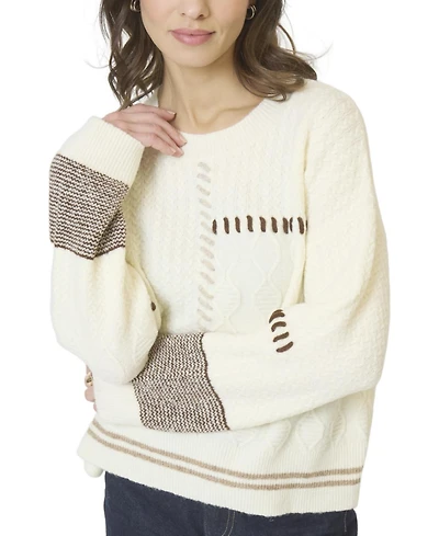 Central Park West Women's Patchwork Cropped Sweater