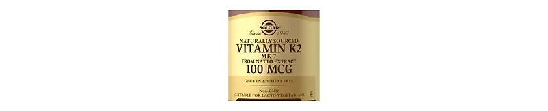 Solgar Natural Vitamin K2 (Mk-7) ,100 mcg ,50 V Caps