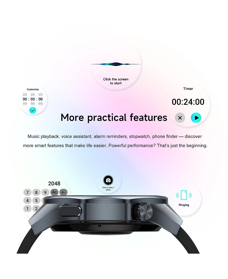 Ruxing Smart Multi-gnss Outdoor Sports Watch with Bluetooth Calling Altimeter Barometer 3ATM Waterproof -Silver