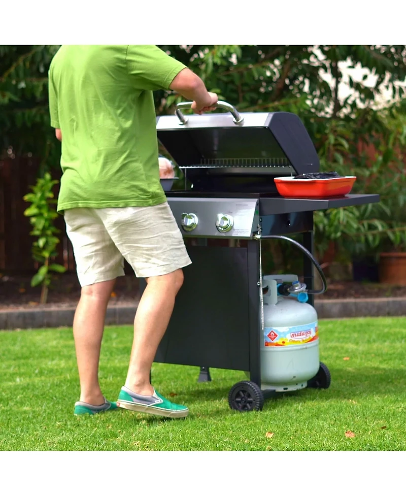 Grill Boss 27,000 Btu 3 Burner Propane Gas Grill w/Wheels, Cover, & Side Shelves