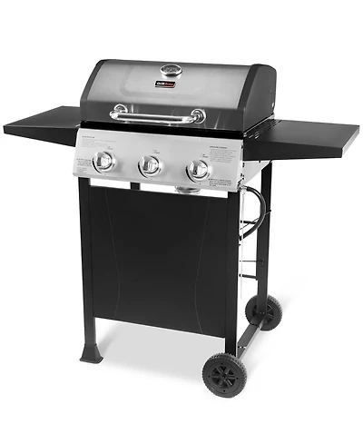 Grill Boss 27,000 Btu 3 Burner Propane Gas Grill w/Wheels, Cover, & Side Shelves