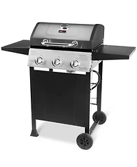 Grill Boss 27,000 Btu 3 Burner Propane Gas Grill w/Wheels, Cover, & Side Shelves