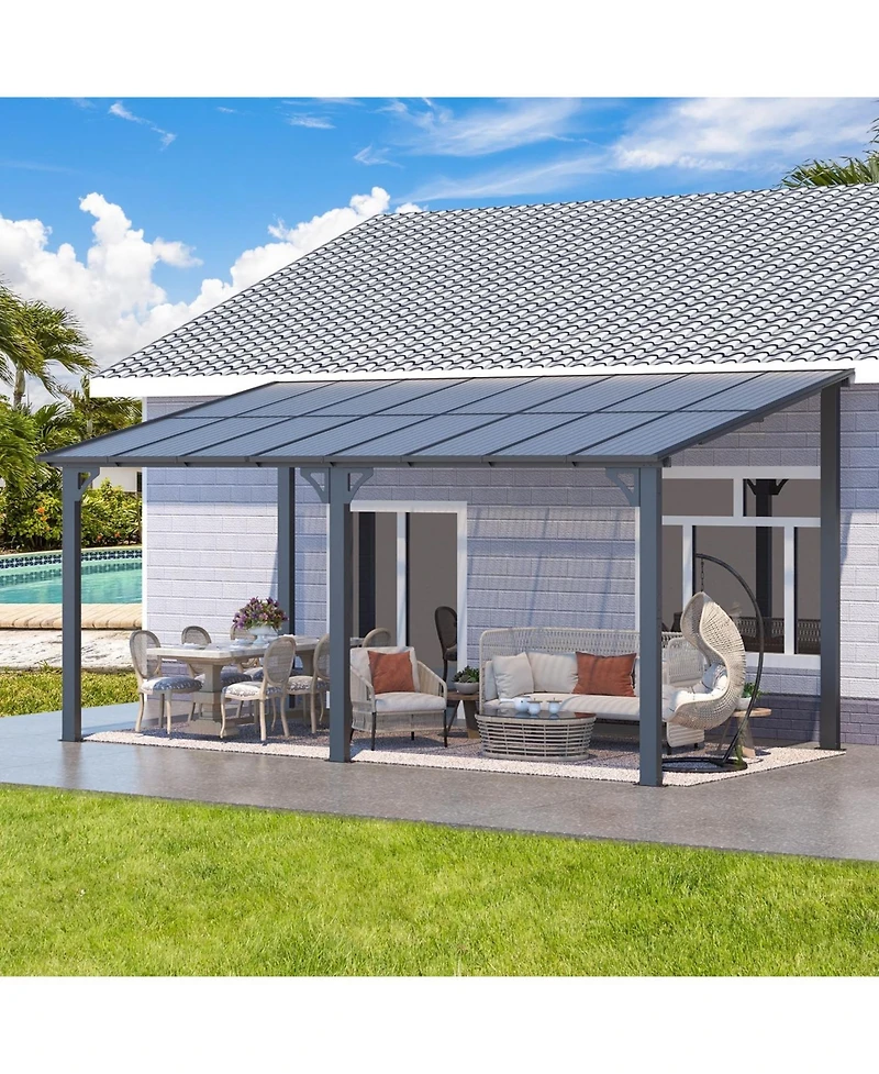 Aecojoy 16'x8' Wall Mounted Gazebos Pergola