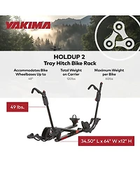 Yakima HoldUp 2 Bike Capacity 2" Hitch Bicycle Bike Rack with Sks Locks, Black