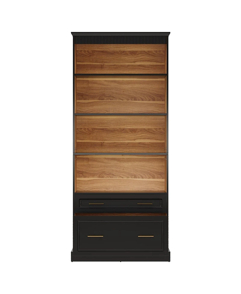 Tribesigns 5-Shelf Kitchen Pantry Cabinet with Drawers, 72" Tall Freestanding Pantry Organizer,5-Shelf Bookcase