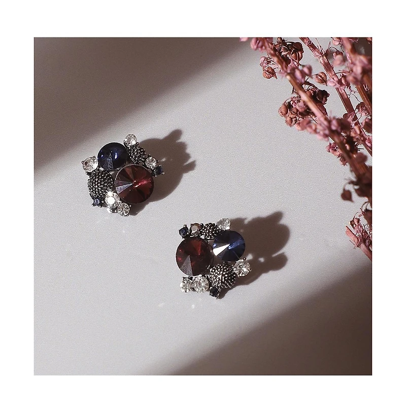 Crystal Textured Stud Earrings