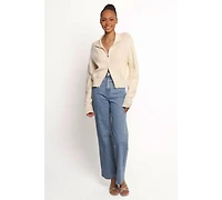 Petal and Pup Women's Kourtney Zip Cardigan - Cream