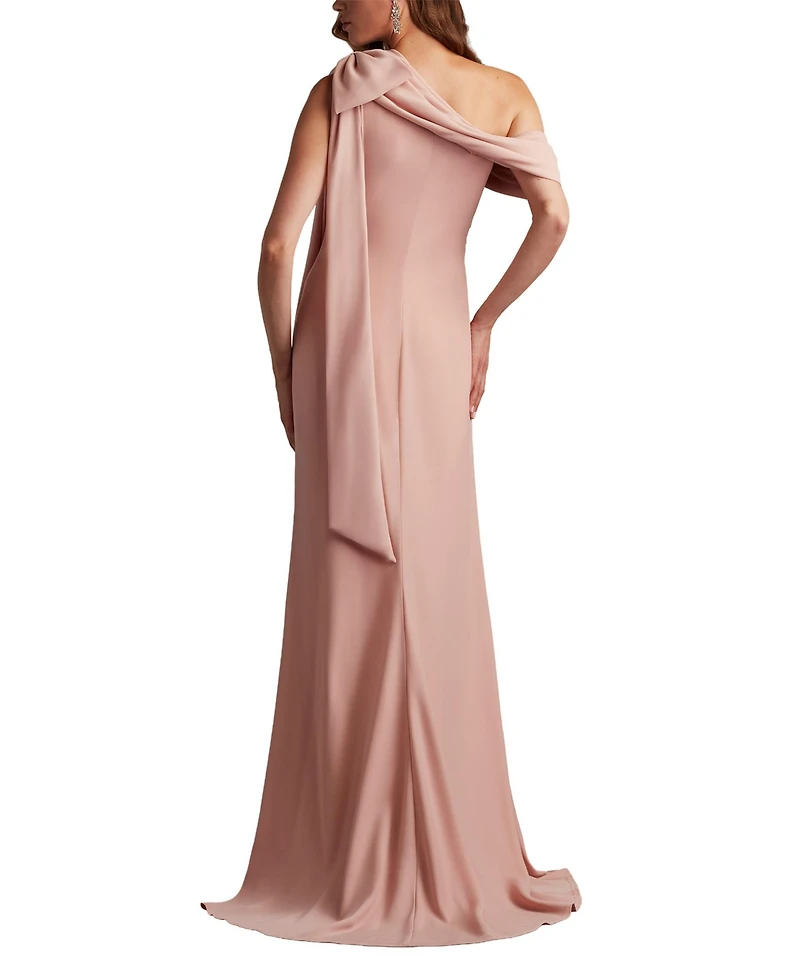 Tadashi Shoji Women's Cassia Bow-Shoulder Crepe Gown