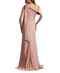Tadashi Shoji Women's Cassia Bow-Shoulder Crepe Gown