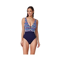 Profile by Gottex Women's Retro Riviera Halter Netted Crochet One Piece
