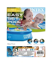 Intex Easy Set 10 Foot x 30 Inch Above Ground Inflatable Round Swimming Pool