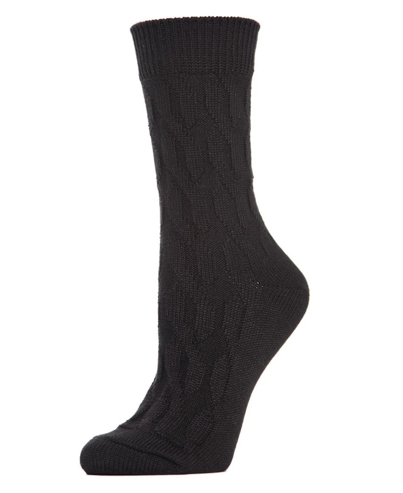MeMoi Women's Neutral Twisted Knit Essential Boot Socks