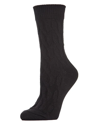 MeMoi Women's Neutral Twisted Knit Essential Boot Socks