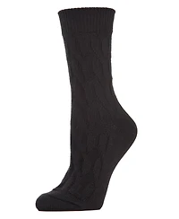 MeMoi Women's Neutral Twisted Knit Essential Boot Socks